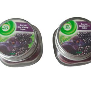 2 Small Air Wick Purple Blackberry Spice Candles